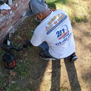 Plumber Conducting Sewer Camera Inspection